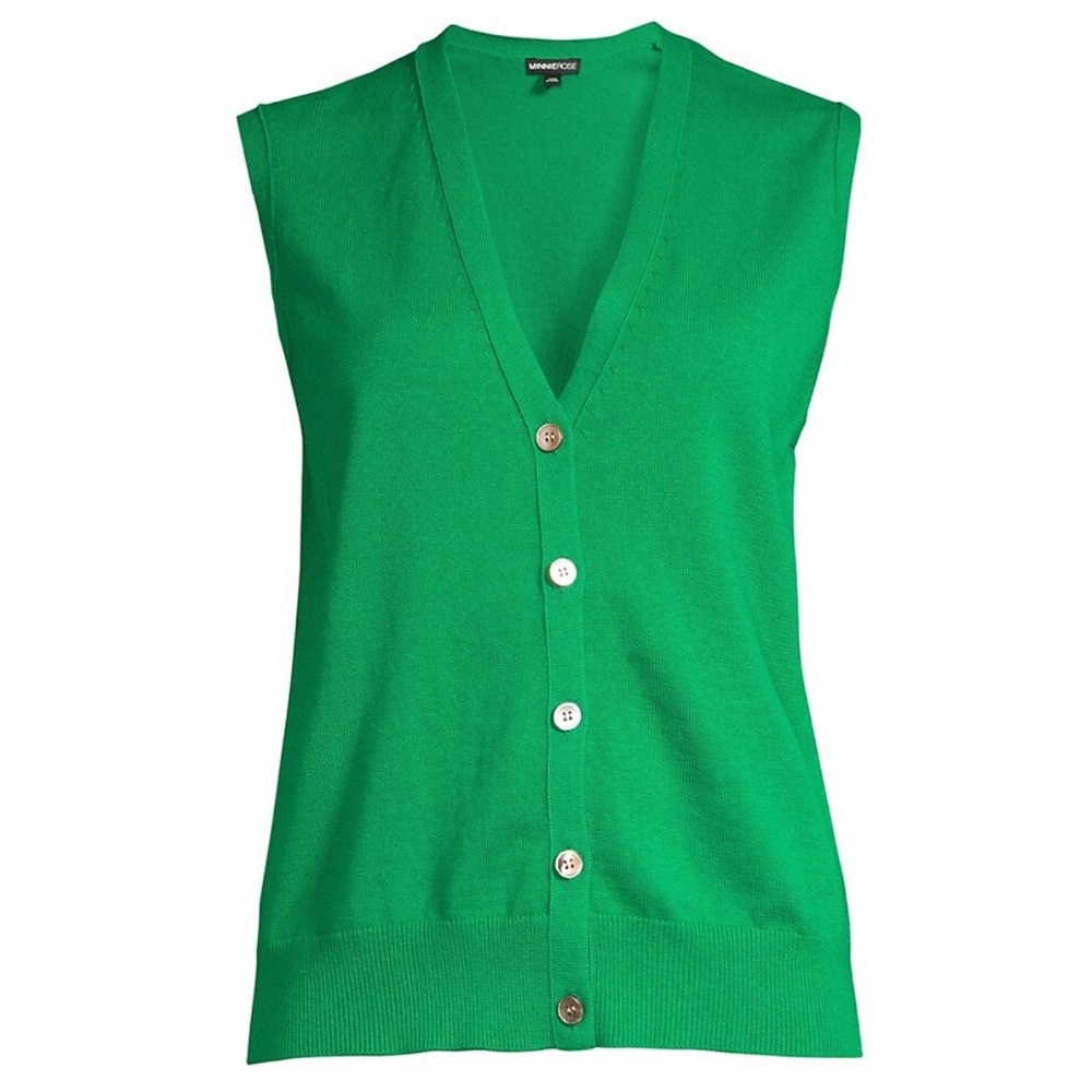 Minnie Rose cotton and cashmere sweater vest, perfect for Spring and Summer